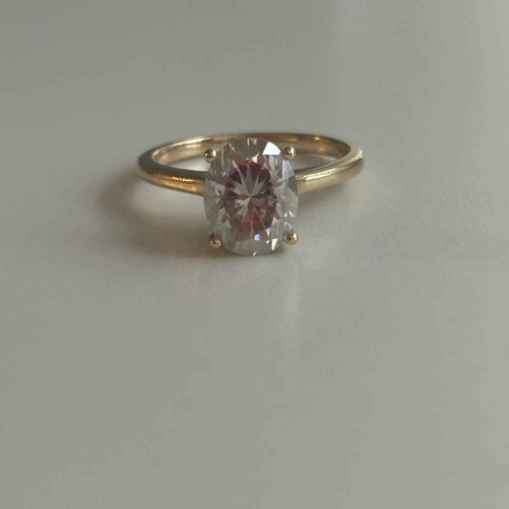 2 Carat Moissanite Engagement Ring, 14K gold